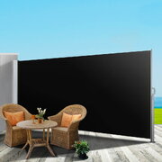 Side Awning Outdoor Blinds Retractable Privacy Screen 2X3M Black 2pcs