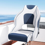 Captain Bucket Boat Seats Helm Chair Flip Up Bolster Swivel Foam Blue