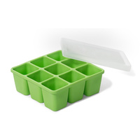 Baby Food Freezer Trays with Lids - Smart 9 Portion (White Blue Green Orange)