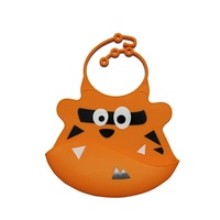 Super Cute & Easy To Clean - Reusable Silicone Baby Bibs - Orange