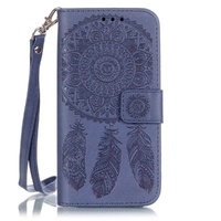 iPhone 6 Plus Aeolian Bells Pattern Emboss Leather Case (Purple)