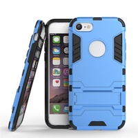 iPhone 7 Case HEAVY DUTY Iron Case Premium Shockproof Kickstand Bumper Blue