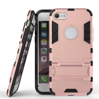 iPhone 7 Case HEAVY DUTY Iron Case Premium Shockproof Kickstand Bumper Gold