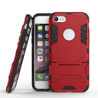 iPhone 7 Case HEAVY DUTY Iron Case Premium Shockproof Kickstand Bumper Red