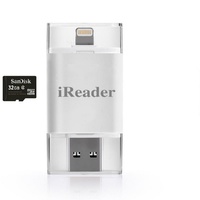 iPhone 6S 6S iPad Air Mini iPod iReader Micro-SD TF OTG Card Reader 8 Pin Adapt