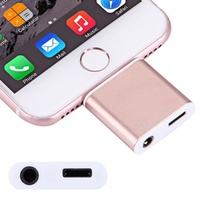 iPhone 7 7 Plus Alum Shell 8 Pin to 3.5mm Jack Audio 8 Pin Charge Adap Rose Gold