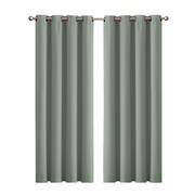 2x Blockout Curtains 3 Layers 140x230cm Grey