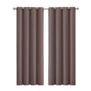 2x Blockout Curtains 3 Layers 140x230cm Taupe