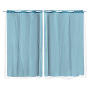 2x Blockout Curtains Panels 3 Layers with Gauze Darkening 140x230cm Turquoise