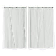 2x Blockout Curtains Panels 3 Layers with Gauze Room Darkening 140x244cm White