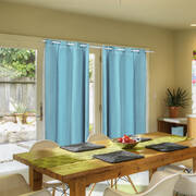 2x Blockout Curtains Panels 3 Layers with Gauze Darkening 180x213cm Turquoise