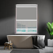 Modern Day/Night Double Roller Blind Commercial Quality 180x210cm Albaster White