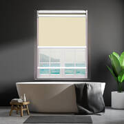 Modern Day/Night Double Roller Blinds Commercial Quality 240x210cm Cream White