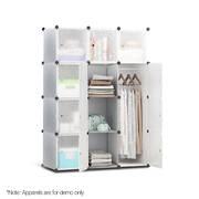 12 Cube Portable Storage Cabinet Wardrobe - White