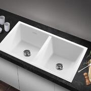 Double Bowl White Stone Sink for Kitchen and Bathroom