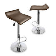 2x PU Leather Swivel Bar Stools Kitchen Dining Chair Gas Lift Adjustable
