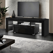 Entertainment Unit TV Cabinet LED 130cm Black Elo