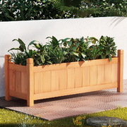Garden Bed Raised Wooden Planter Outdoor Box Vegetables 90X30X33Cm