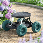 Garden Cart Rolling Stool with Wheels Gardening Helper Seat Farm Yard