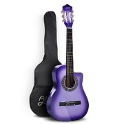 34 Inch Classical Guitar Wooden Body Nylon String Beginner Kids Gift Purple
