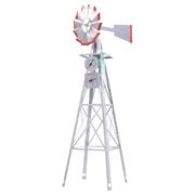 Garden Windmill 6Ft 186Cm Metal Ornaments Outdoor Decor Wind Will