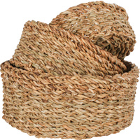 Set of 3 Seagrass Round Basket 30 x 12cm