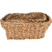 Set of 3 Seagrass Rectangle Basket 28 x 24cm x 10cm