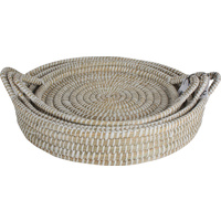Set of 3 Kans Grass Trays With Handle 45 x 8cm