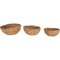 Set of 3 Seagrass Round Mini Bowl Small 20 x 9cm