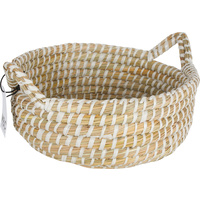 Set of 3 Kans Grass Fruit Basket with Handle Small 20 x 10cm