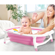 Baby Bath Infant Foldable Tub Bathing Shower Pink