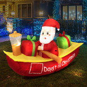 2.1M Christmas Inflatable Boat with LED Lights