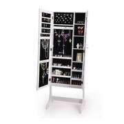 Mirror Two Doors Jewellery Cabinet Makeup Storage Jewelry Organiser Box