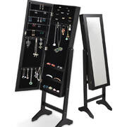 Mirror Two Doors Jewellery Cabinet Makeup Storage Jewelry Organiser Box