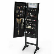 Mirror Two Doors Jewellery Cabinet Makeup Storage Jewelry Organiser Box Tall[Typ