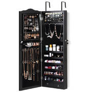 Mirror Jewellery Cabinet Makeup Box Organiser with LED