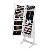 Dual Mirrored Jewellery Dressing Cabinet with LED Light in White