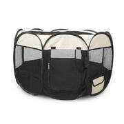 Pet Soft Playpen Dog Cat Puppy Play Round Crate Cage Tent Portable L Black