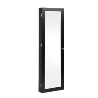 Wall Mount Jewellery Cabinet w/ Mirror Black