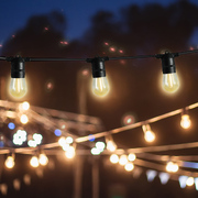 17m Festoon String Lights Solar Powered Xmas Party Waterproof outdoor