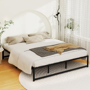 King Size Metal Platform Bed Frame with Mattress - Black