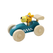 Retro Md Racing Car With Cute Leopard Driver Green