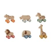 Wildlife Wooden Animal With Silicone Wheels