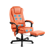 8-Point Massage Office Chair with Footrest Amber