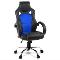 Leather Racing Office Chair - Blue