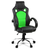 Leather Racing Office Chair - Green