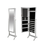 2 in 1 Full Length Dressing Mirror and Tall Jewelry Makeup Cabinet