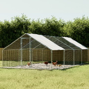 Chicken Coop Cage 3x8x2m Galvanised Steel