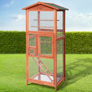 Xl Bird Cage 72X60X168Cm Wooden Aviary Parrot Carrier