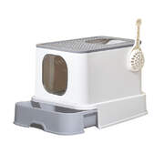 Cat Litter Box Fully Enclosed Kitty Toilet Trapping Basin